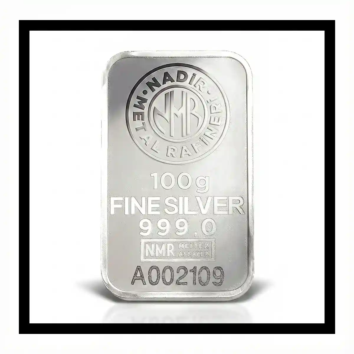 شمش نقره نادیر 100 گرمی ساخت ترکیه با عیار 999 مناسب سرمایهگذاری