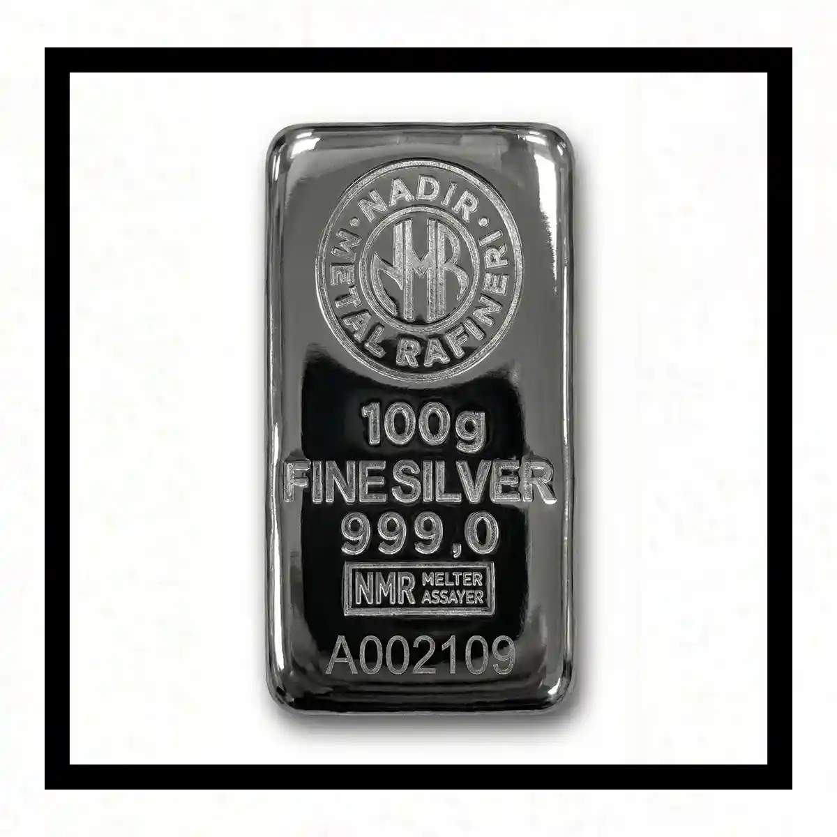 شمش نقره نادیر 100 گرمی ساخت ترکیه با عیار 999