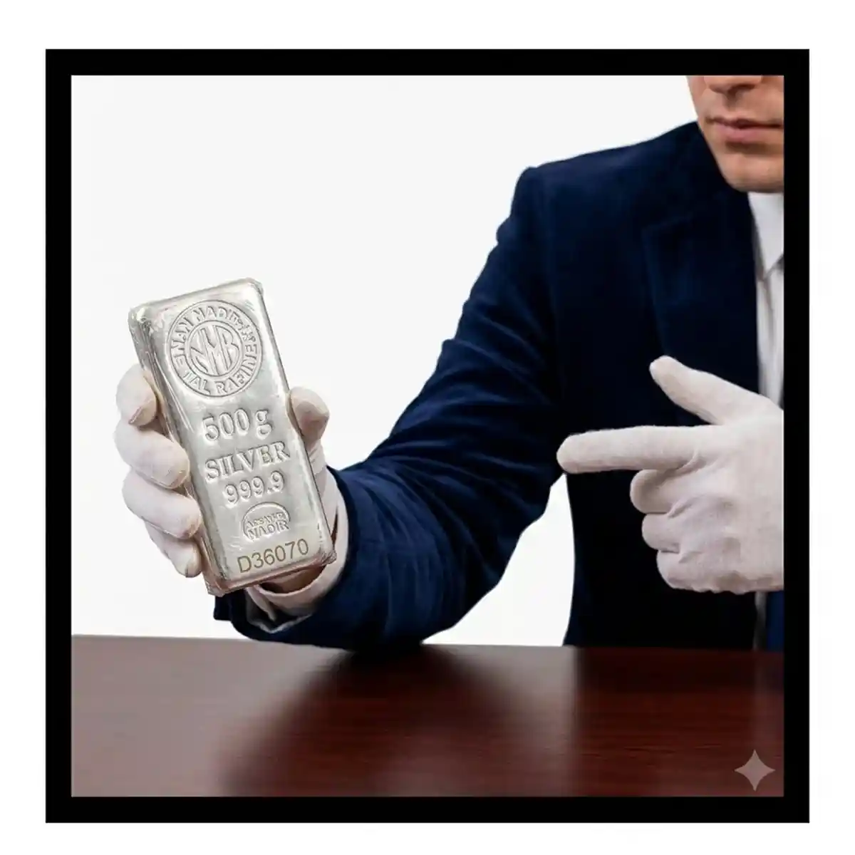 شمش نقره نادیر 500 گرمی عیار 999.9 با خلوص بالا و کیفیت ممتاز - 500gr Nadir Silver Bar 999.9 Fine with High Purity and Premium Quality