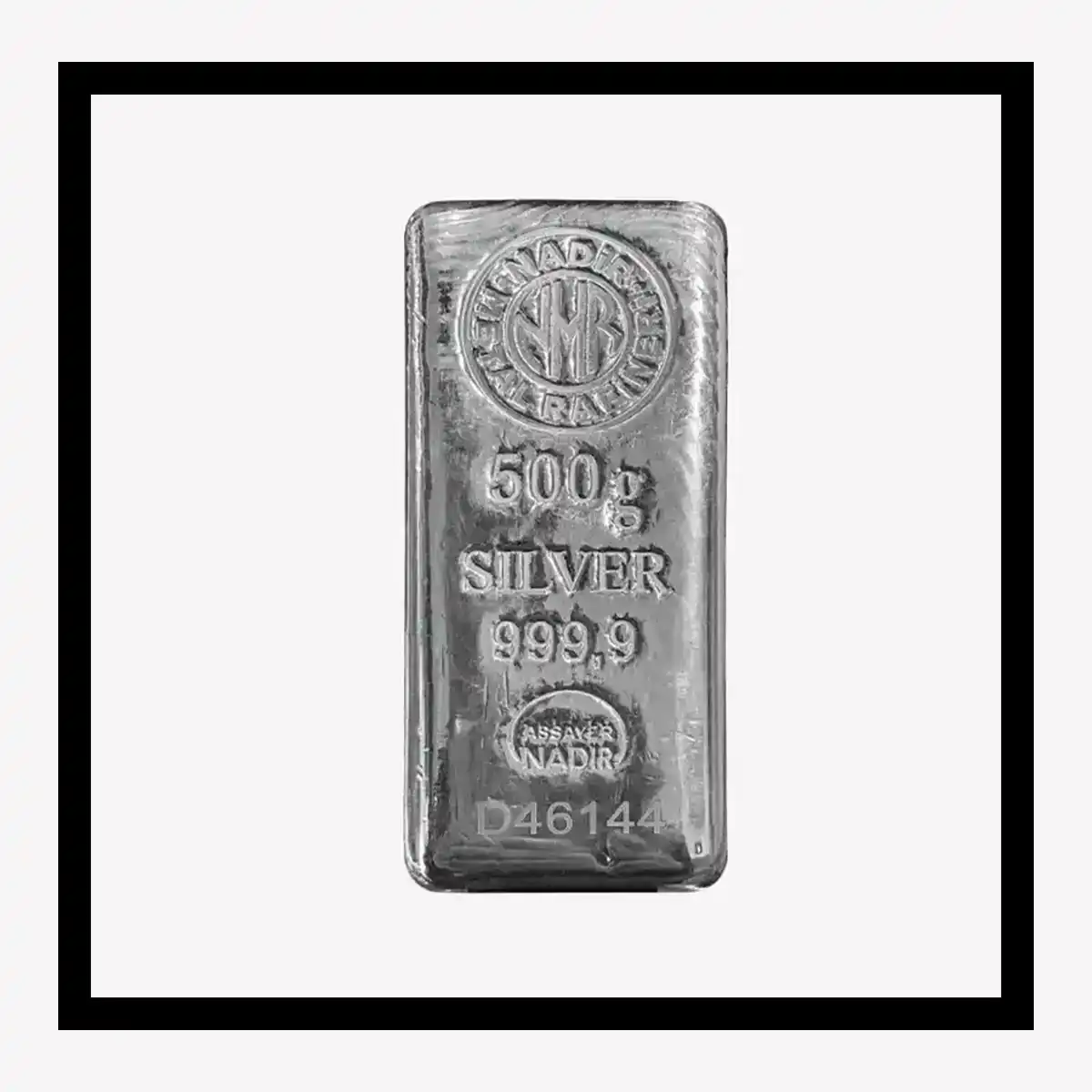 شمش نقره نادیر 500 گرمی عیار 999.9 با خلوص بالا و کیفیت ممتاز برای سرمایهگذاری - 500gr Nadir Silver Bar 999.9 Fine High Purity Investment Grade Silver