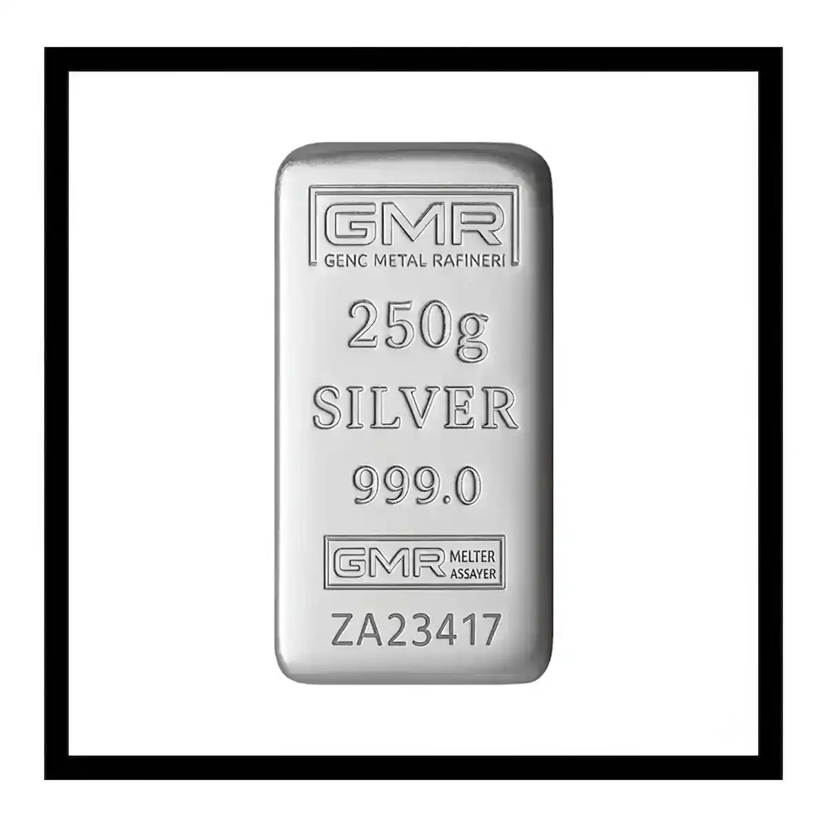 شمش نقره جی ام آر 250 گرمی ترکیه با عیار 999.0 - Image 2