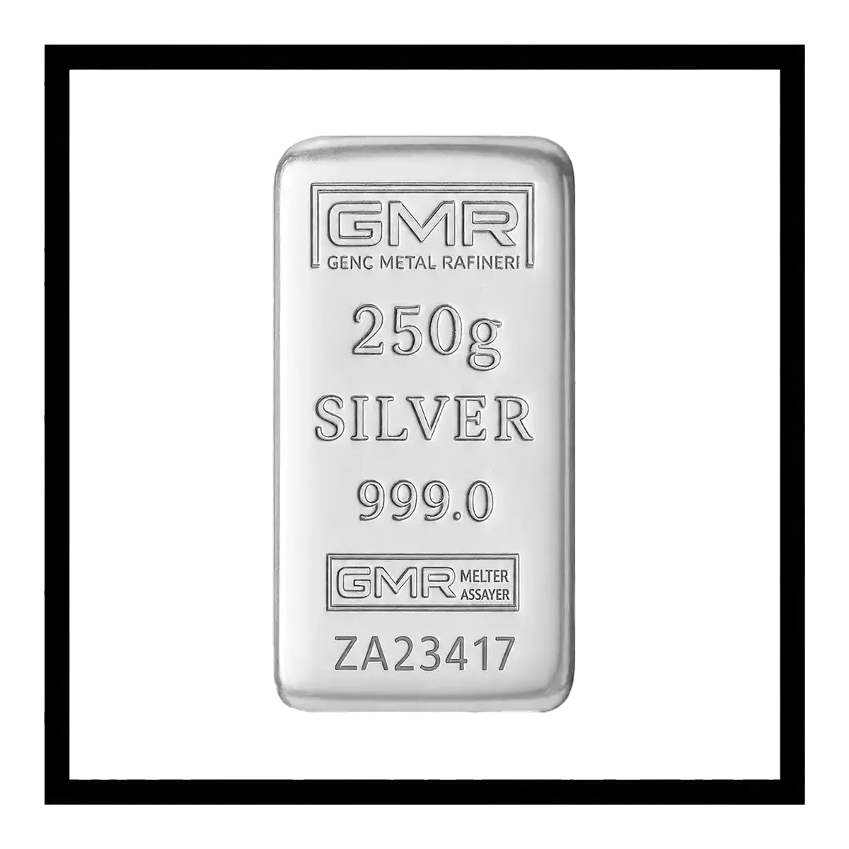 شمش نقره جی ام آر 250 گرمی ترکیه با عیار 999.0