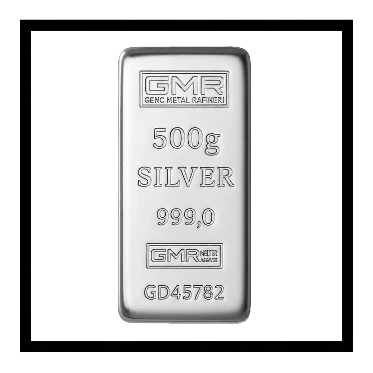 شمش نقره جی ام آر 500 گرمی ترکیه با عیار 999.0
